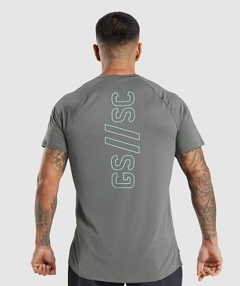 T Shirts Męskie Gymshark Gymshark//Steve Cook Szare | PL 3946GSO